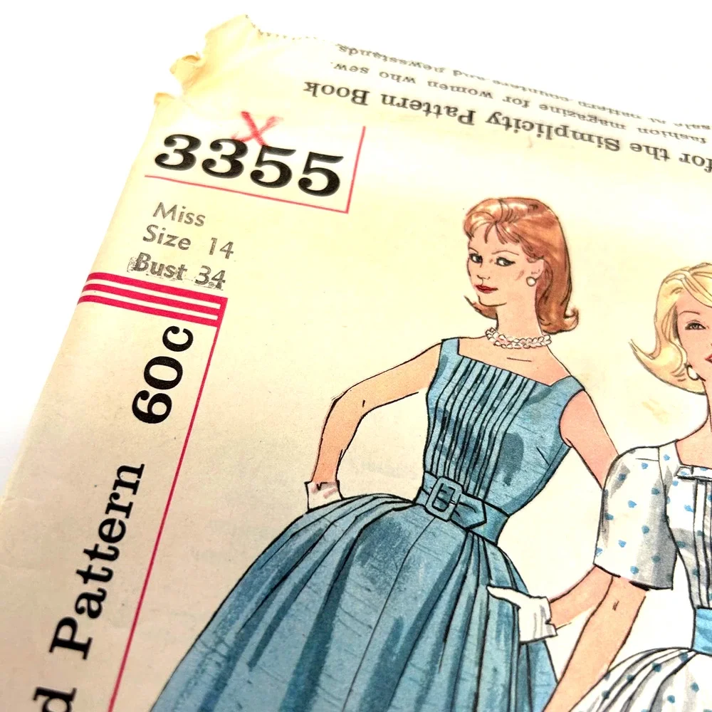 Simplicity Vintage‎ 1960's Pattern #3355 Jr./ Misses One Piece Dress Size 14 HTF